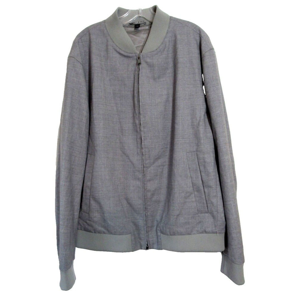 Hugo Boss Lanificio Tesse Biella Gray Unconstructed Virgin Wool Jacket 46R NWOT